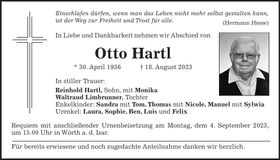 Traueranzeige Otto Hartl