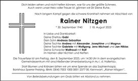 Traueranzeige Nitzgen Rainer