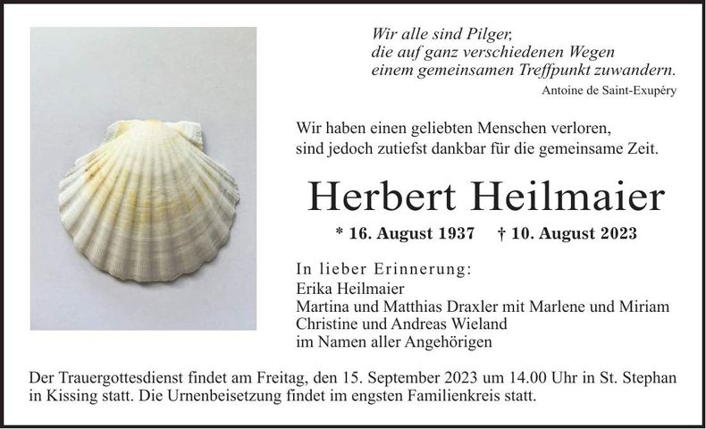 Traueranzeige Herbert Heilmaier