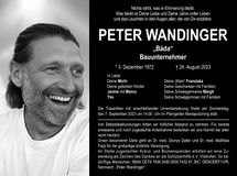 Traueranzeige Peter Wandinger