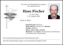 Traueranzeige Hans Fischer