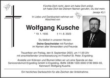Traueranzeige Wolfgang Kusche