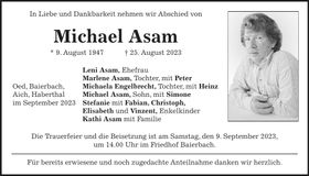 Traueranzeige Michael Asam