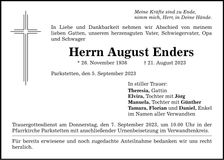 Traueranzeige August Enders