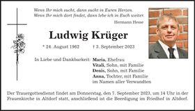 Traueranzeige Ludwig Krüger