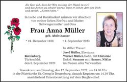 Traueranzeige Anna Müller