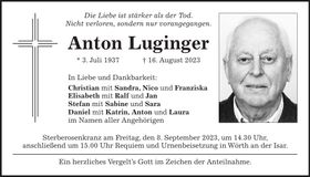 Traueranzeige Anton Luginger