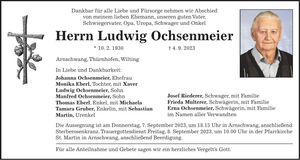 Traueranzeige Ludwig Ochsenmaier
