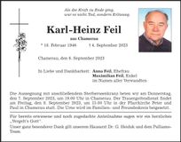 Traueranzeige Feil Karl-Heinz