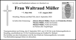 Traueranzeige Waltraud Müller