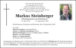 Traueranzeige Markus Steinberger