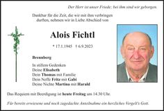 Traueranzeige Alois Fichtl