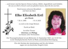 Traueranzeige Elke Ertl
