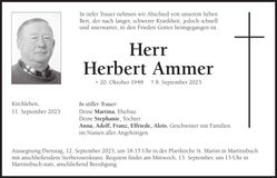 Traueranzeige Herbert Ammer