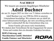 Traueranzeige Adolf Buchner