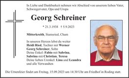 Traueranzeige Georg Schreiner
