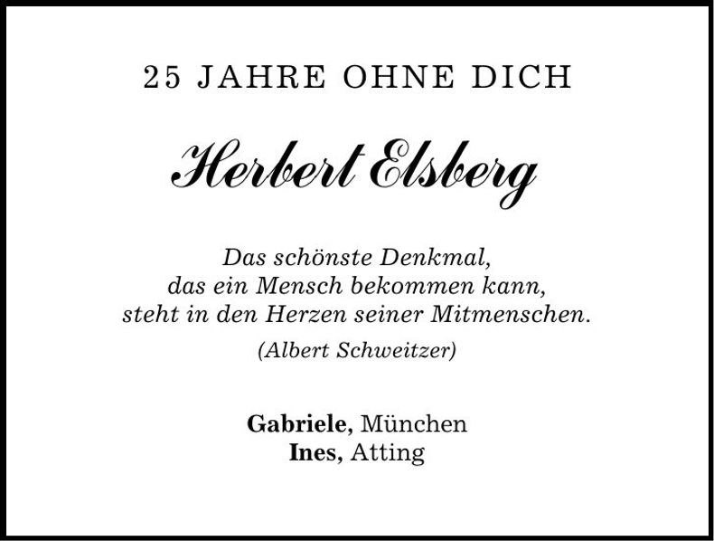 Traueranzeige Gabriele Elsberg