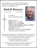 Traueranzeige Rudolf Kinauer