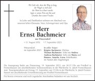 Traueranzeige Ernst Bachmeier