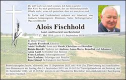 Traueranzeige Alois Fischhold