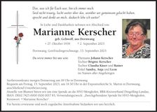 Traueranzeige Marianne Kerscher