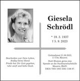 Traueranzeige Giesela Schrödl