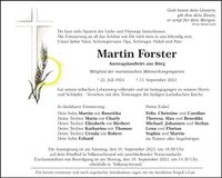 Traueranzeige Martin Forster
