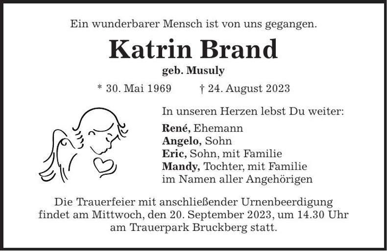Traueranzeige Katrin Brand