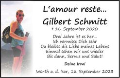 Traueranzeige Gilbert Schmitt