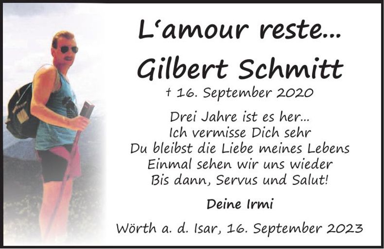 Traueranzeige Gilbert Schmitt