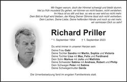 Traueranzeige Richard Priller