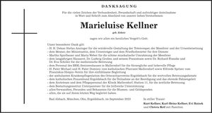 Traueranzeige Marieluise Kellner