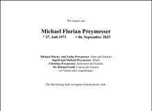 Traueranzeige Florian Preymesser
