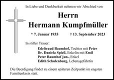 Traueranzeige Hermann Kumpfmüller