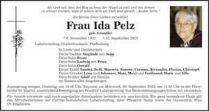 Traueranzeige Ida Pelz