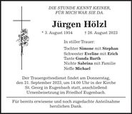 Traueranzeige Jürgen Hölzl