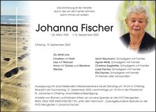 Traueranzeige Johanna Fischer
