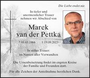 Traueranzeige Marek van der Pettka