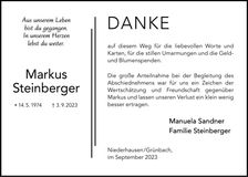 Traueranzeige Markus Steinberger