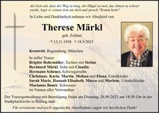Traueranzeige Therese Märkl