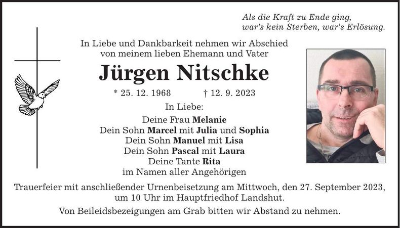 Traueranzeige Jürgen Nitschke