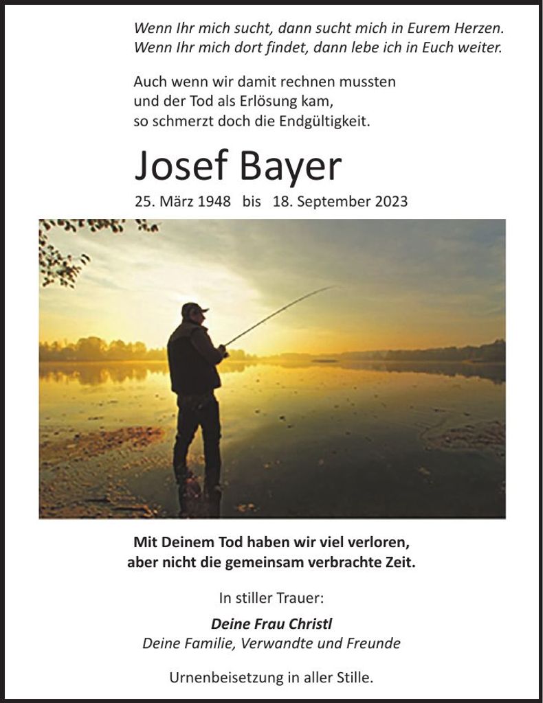 Traueranzeige Josef Bayer