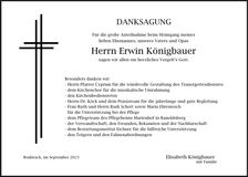 Traueranzeige Erwin Königbauer