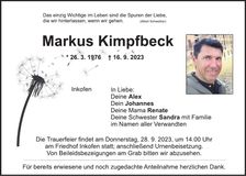 Traueranzeige Markus Kimpfbeck