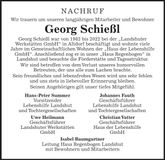 Traueranzeige Georg Schießl