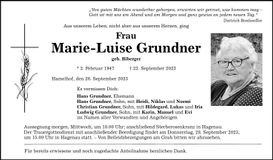 Traueranzeige Marie-Luise Grundner