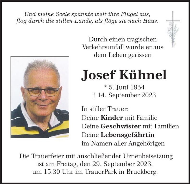 Traueranzeige Josef Kühnel
