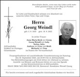 Traueranzeige Georg Weindl