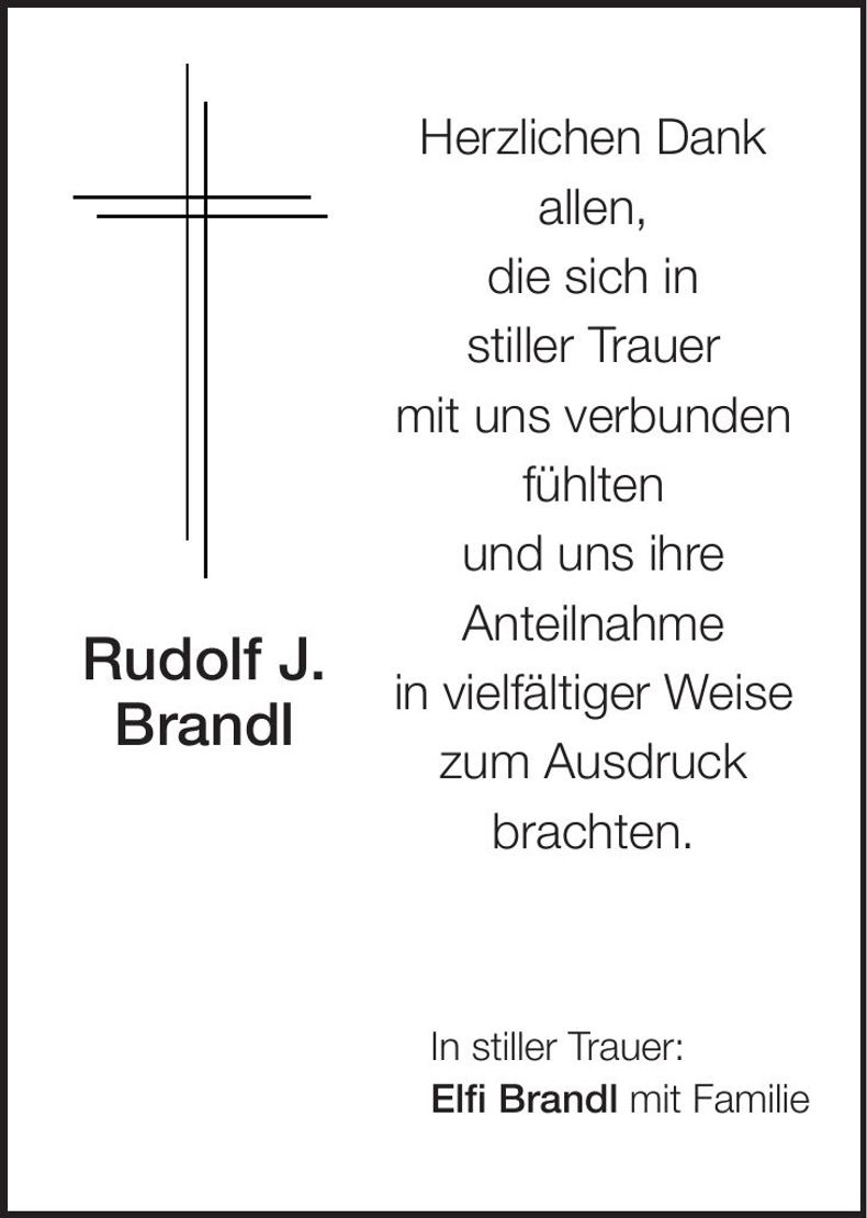 Traueranzeige Rudolf Brandl