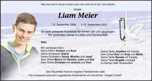 Traueranzeige Liam Meier